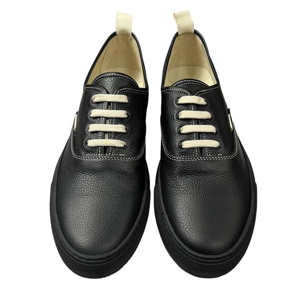 NEW COMMON PROJECTS Four Hole Low Sneakers Black Leather EU 42 US 9 Shoes ITALY - Picture 10 of 13
